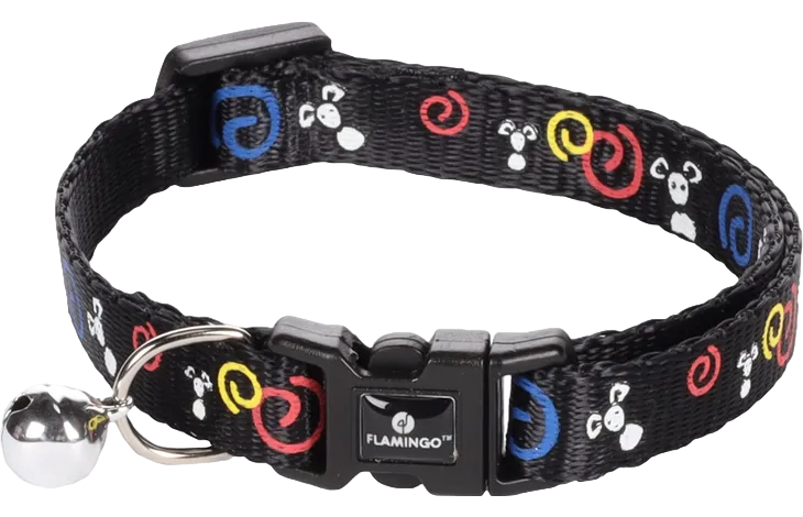 Halsband KATTEN figuurtjes met bel (meerdere kleuren) 20-35cm - Nora-Lou