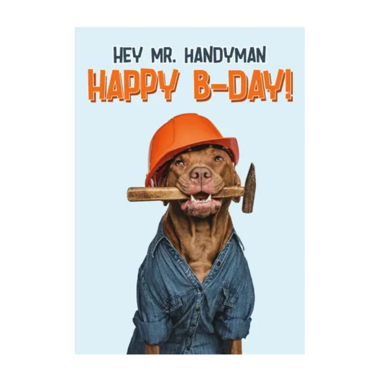 Wenskaart A5 - Hond/ Handyman - Nora-Lou