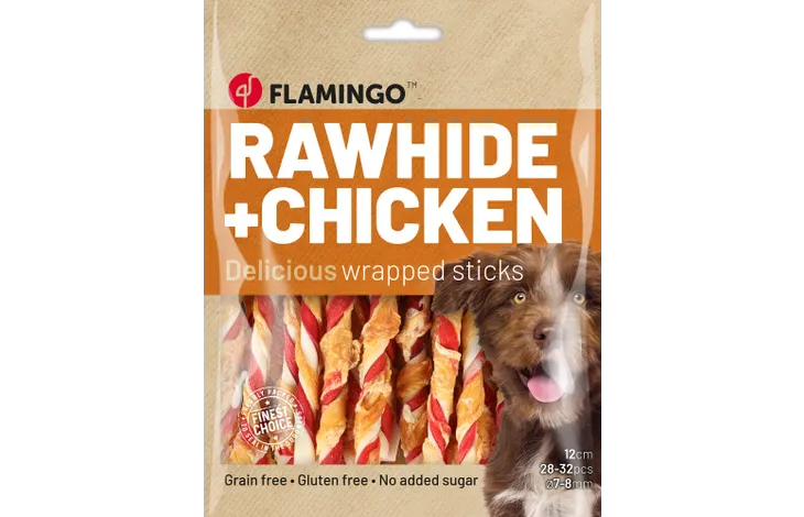 Snack R'hide Bar Multicolored with chicken 12cm 10-12gr / 28-32 pcs 350gr