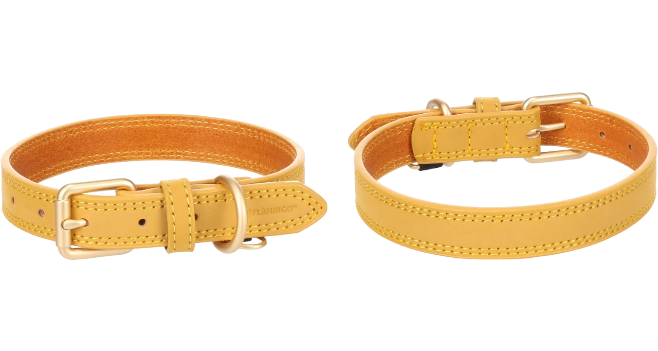 Flamingo Lederen halsband Virgina (meerdere kleuren) - Nora-Lou