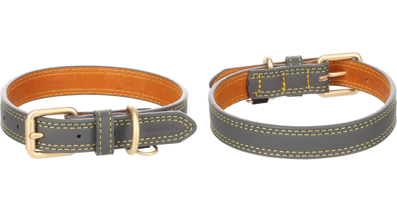 Flamingo Lederen halsband Virgina (meerdere kleuren) - Nora-Lou