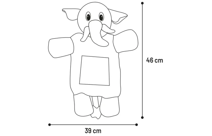 Toy Hida Elephant Flat Gray