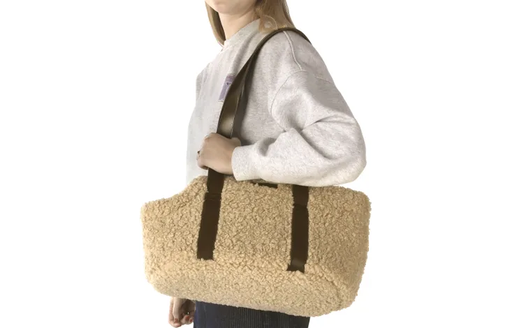 Flamingo Draagtas Teddy Beige