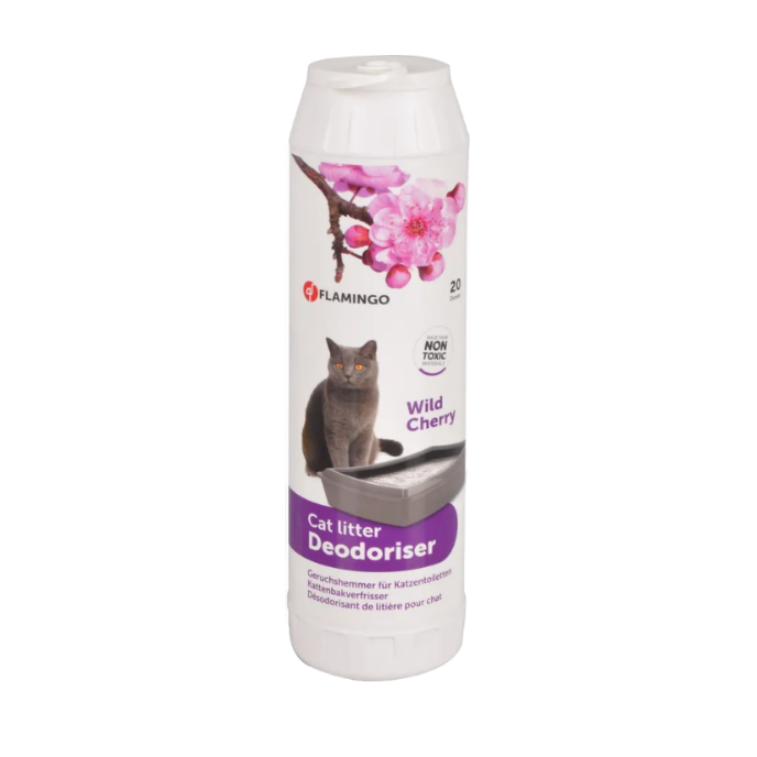 Kattenbakontgeurder met wilde kers bloemgeur - 750gr - Nora-Lou