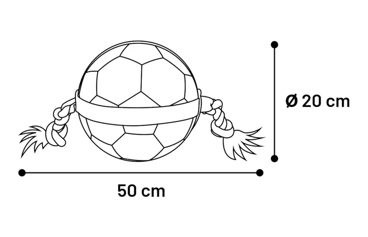 Speelgoed Matchball Voetbal met touw Wit & Zwart