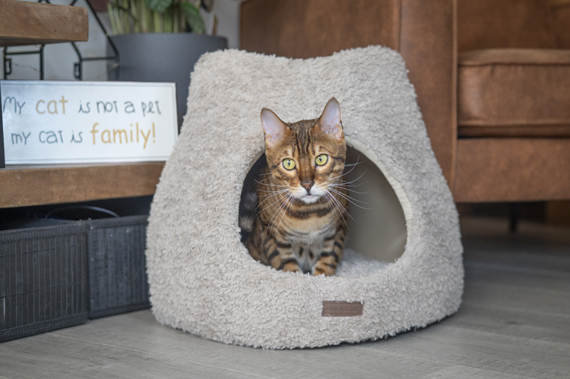 Animal Boulevard Curl Plush Cat igloo/cat bed XS Beige