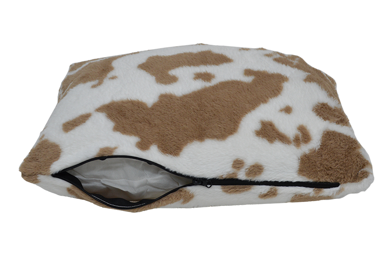 AB Classic Cow Plush Sofa wit-bruin