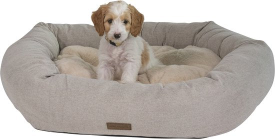 AB Home & Away Ovale mand met Plush kussen Beige