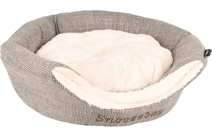 Kattenmand Snoozebay ovaal bruin & creme - Nora-Lou