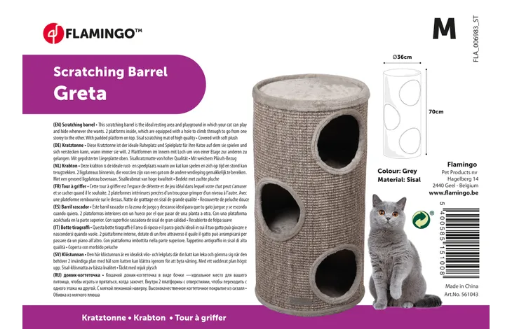 Flamingo Krabton Greta Grijs & Naturel & Lichtbruin - Middel
