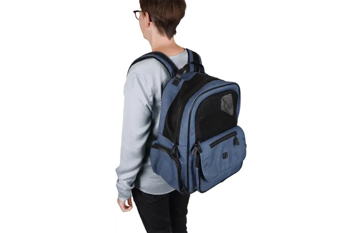 Flamingo dog backpack Wiro Blue