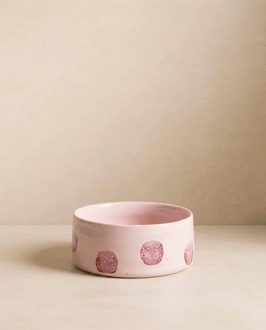 Handgemaakt eet- of drinkbakje - Pop Dots Roze