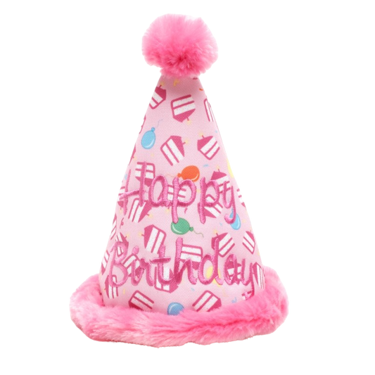 Verjaardagshoed speeltje roze - Nora-Lou