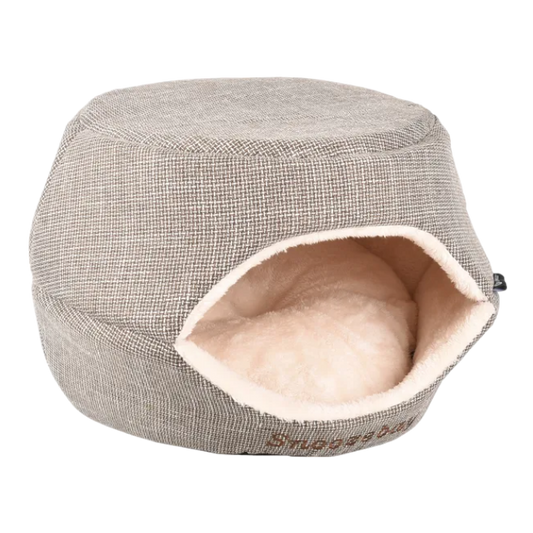 Kattenmand Snoozebay ovaal bruin & creme - Nora-Lou
