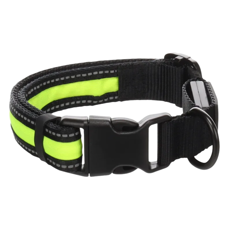 Halsband Lichtgevend Zwart & Geel