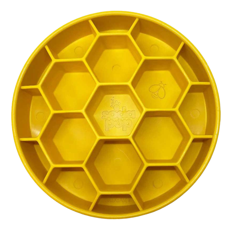 Sodapup Honeycomb Design Ebowl Slow feeder – Yellow