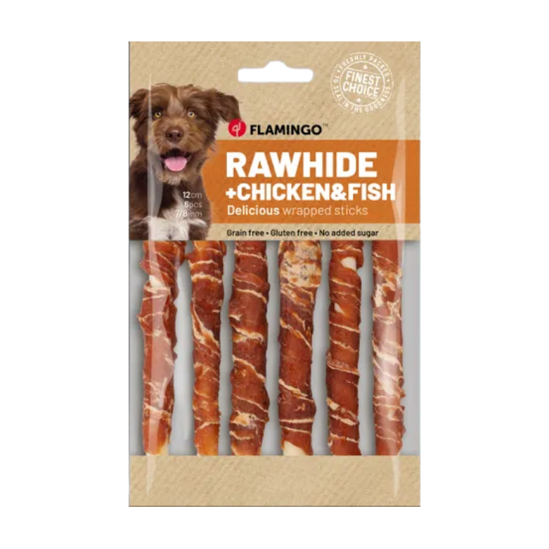 Snack R'Hide Staaf met kip & kabeljauw 12cm 11g / 6 st 70g