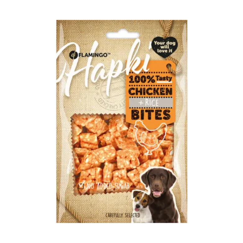 Snack Hapki Stukjes met kip & Rijst (85gr) - Nora-Lou