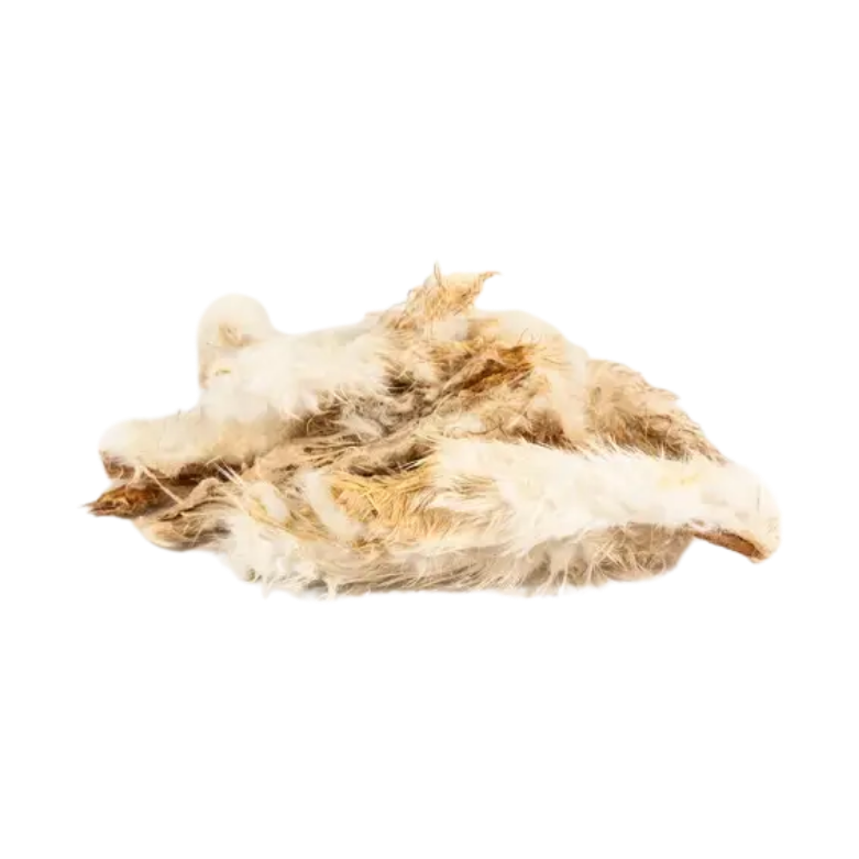 Natuurlijke kauwsnack - Konijnenhuid met vacht (250gr) - Nora-Lou