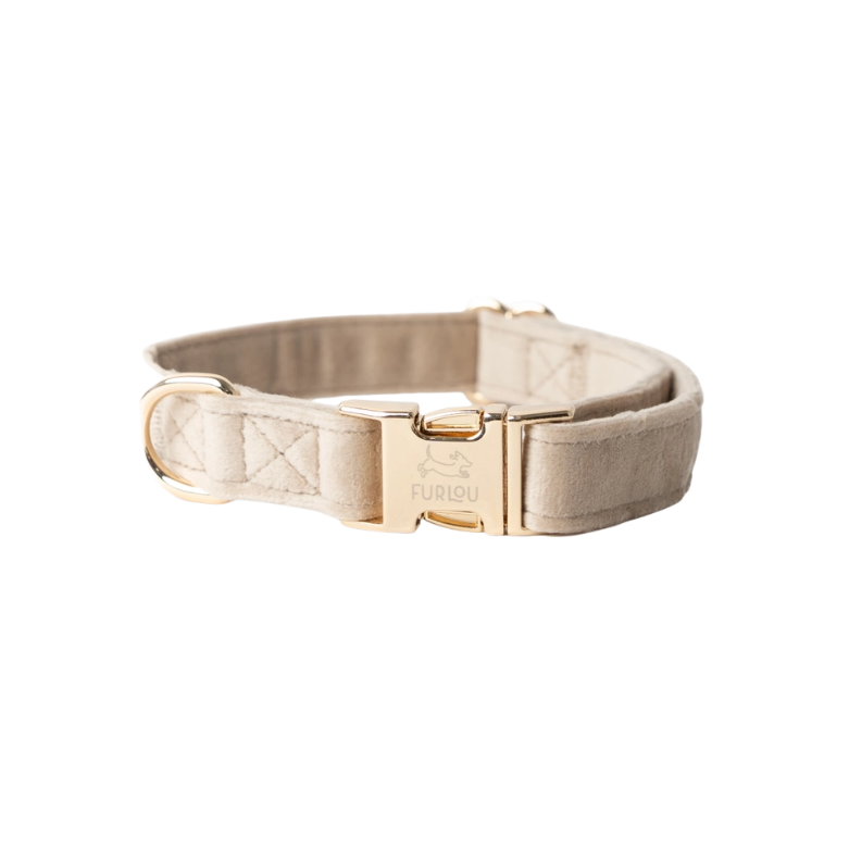 Fluwelen halsband - ZAND