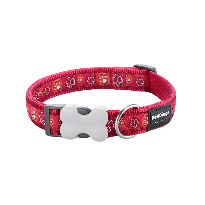 Honden halsband Paw Impressions Rood