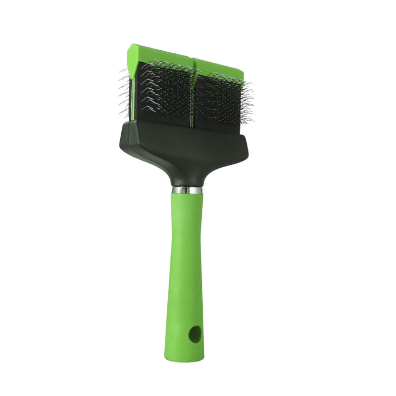 Flexibele borstel slicker groen dubbel TRITRA