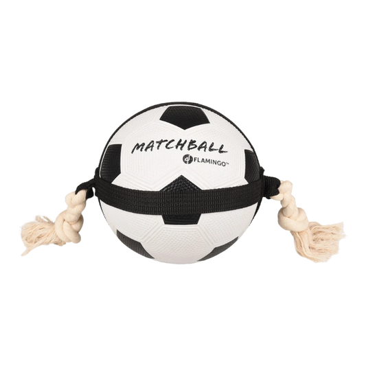 Speelgoed Matchball Voetbal met touw Wit & Zwart - Nora-Lou