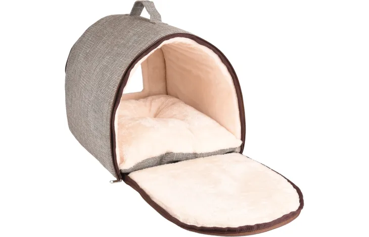 Kattenmand Snoozebay ovaal bruin & crème - Nora-Lou