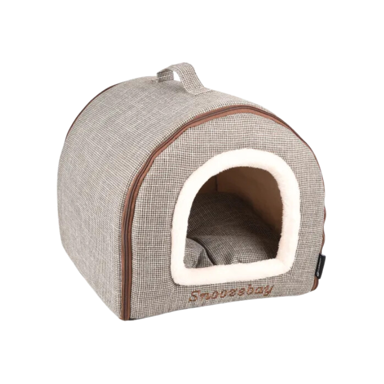 Kattenmand Snoozebay ovaal bruin & crème - Nora-Lou