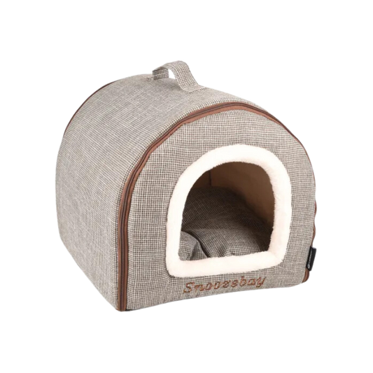 Kattenmand Snoozebay ovaal bruin & crème - Nora-Lou