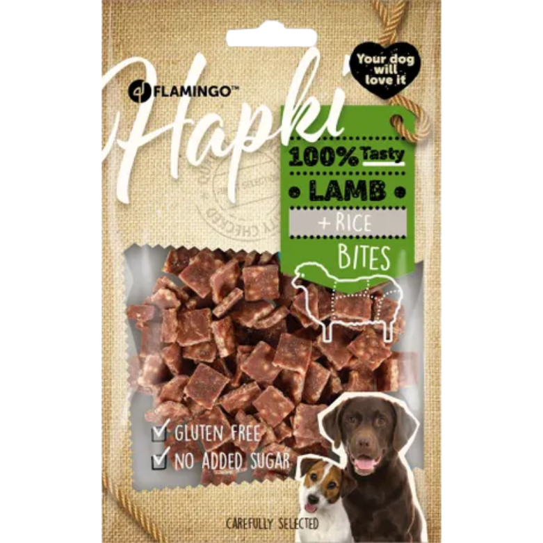 Snack Hapki stukjes lam & rijst (85gr) - Nora-Lou