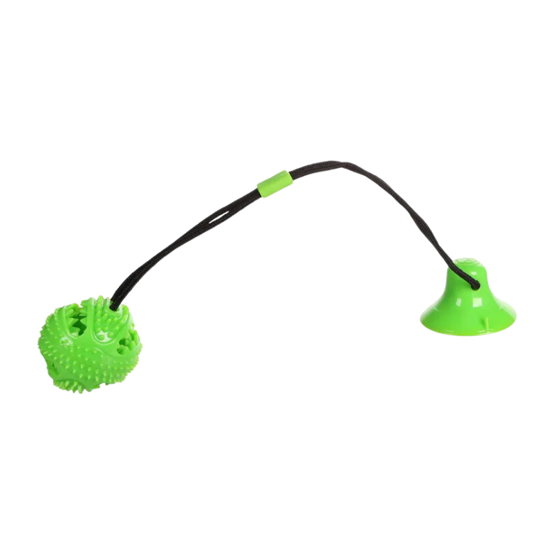Speelgoed Kleva bal en zuignap met touw groen