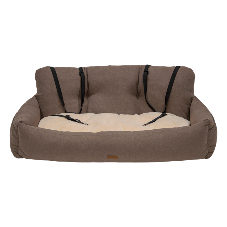 AB HOME&AWAY Autostoel/ Automand achterbank Betty Bruin -113x47x42cm - Nora-Lou