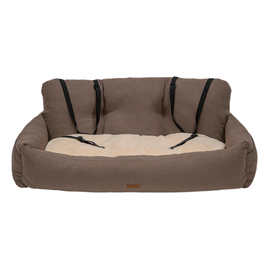 AB HOME&AWAY Autostoel/ Automand achterbank Betty Bruin -113x47x42cm - Nora-Lou