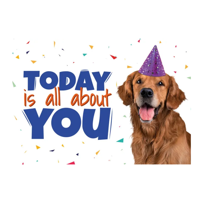 Wenskaart A5 - Hond Today is all about you - Nora-Lou