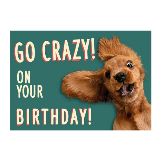 Wenskaart A5 - Hond Crazy dog - Nora-Lou