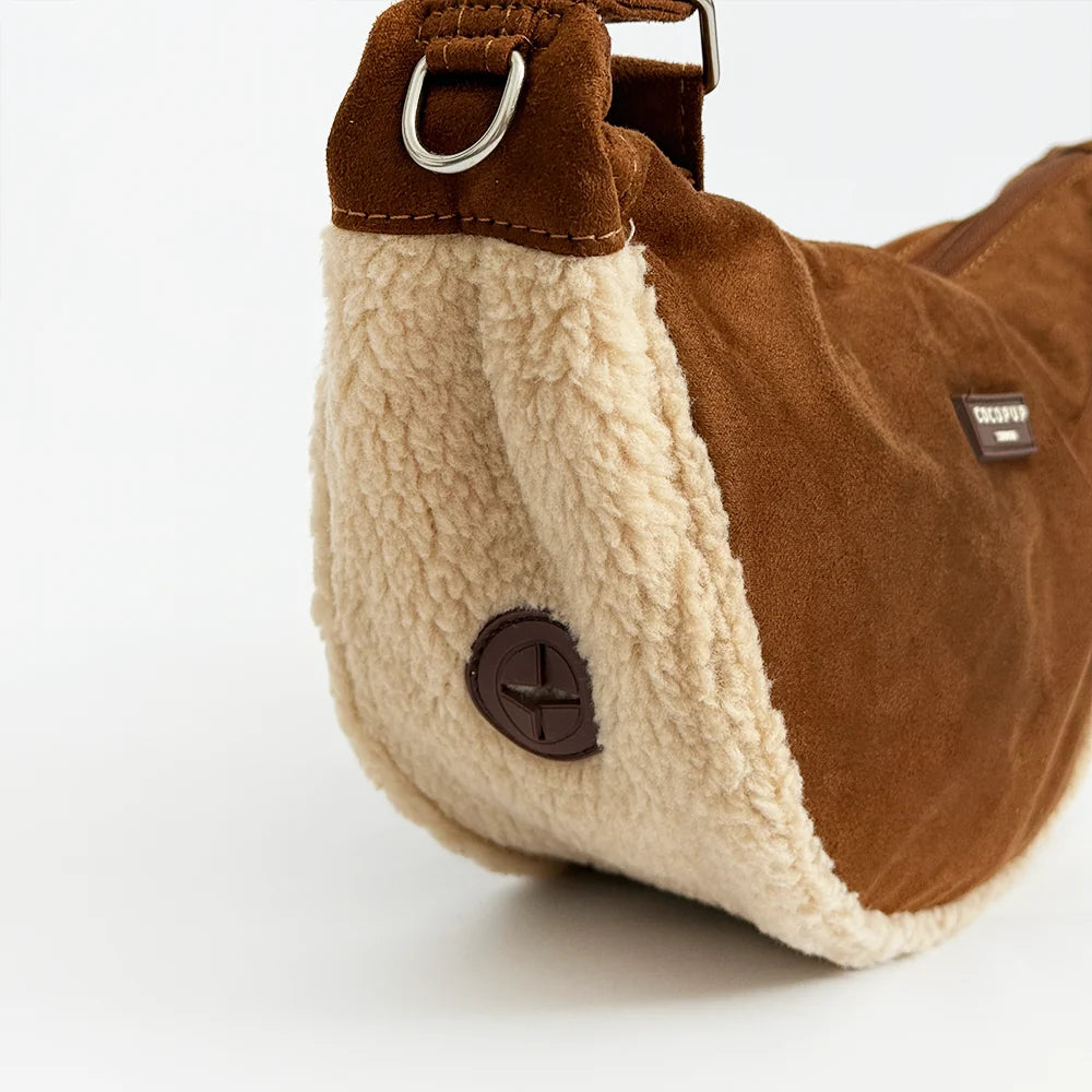 Cocopup Crossbody Crescent Hondenuitlaat Tas - BROWN AVIATOR