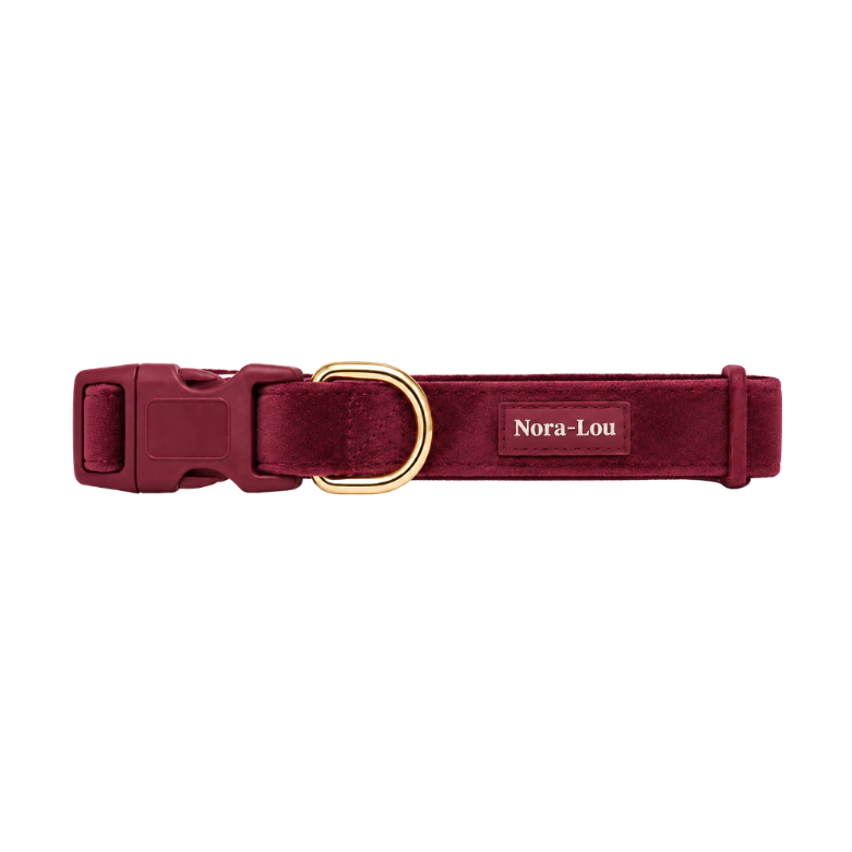 Nora-Lou Halsband Cherry Velvet - Bordeaux - Nora-Lou