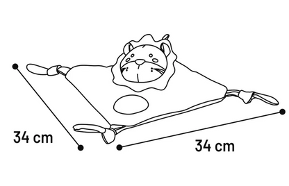 Speelgoed Puppy Britty Knuffeldoek & Leeuw Plat Taupe