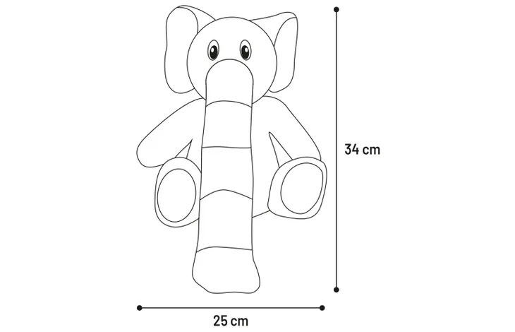 Speelgoed Hida Olifant zittend Grijs