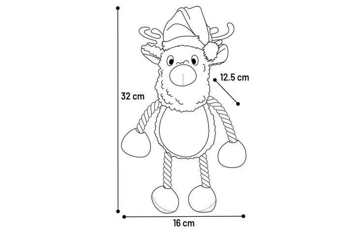 Kerst Speelgoed lange poten Krola Rendier & Touw Bruin