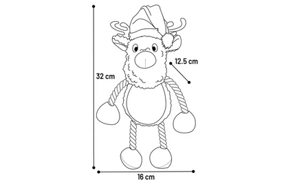 Kerst Speelgoed lange poten Krola Rendier & Touw Bruin