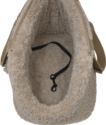 AB Curl Plush Tote Bag Beige - S