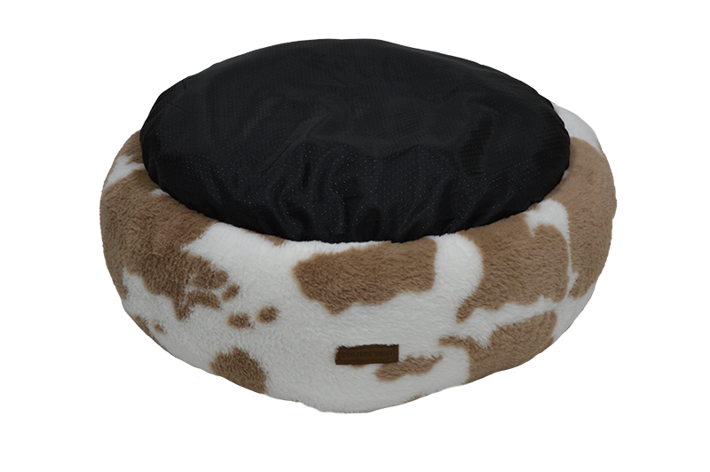 AB Classic Cow Plush ronde mand wit-bruin Ø60cm x 17cm