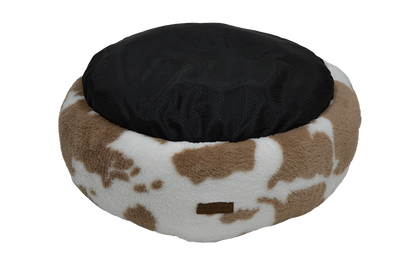 AB Classic Cow Plush ronde mand wit-bruin Ø60cm x 17cm