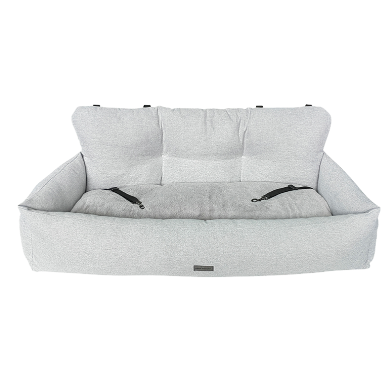 AB HOME&AWAY Autostoel/ Automand achterbank Betty Lichtgrijs - 113x47x42cm - Nora-Lou