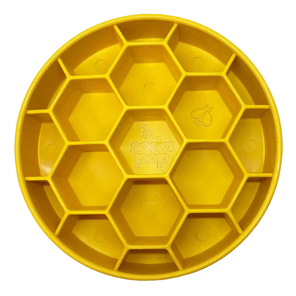 Sodapup Honeycomb Design Ebowl Slow feeder – Yellow