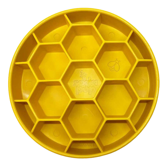 Sodapup Honeycomb Design Ebowl Slow feeder – Yellow