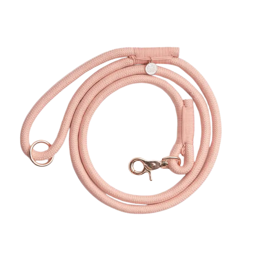 Furlou gevlochten hondenriem - POEDERROZE