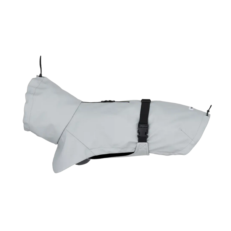 Lichtgrijze regenjas voor honden